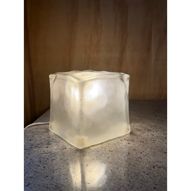 Glass Vintage Scandinvian Ice Cube Lamp in Frosted Glass from Ikea, 1990s For Sale - Image 7 of 14