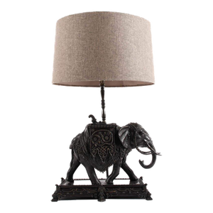 Vintage Orientalist Bronze Elephant Table Lamp – Hollywood Regency Style, Mid-Century