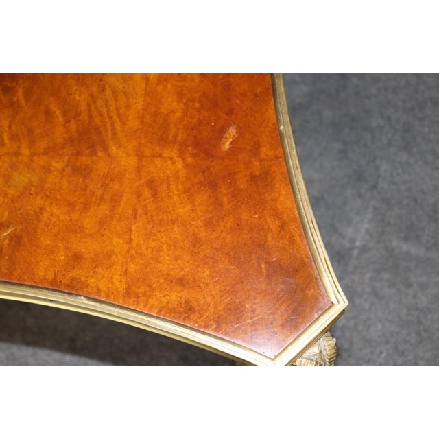 Pair of Directoire Style Brass Ramshead Two Tier Gueridon End Tables For Sale - Image 9 of 13
