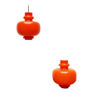 Mid-Century Swedish Space Age Oplight 75 Pendants by Hans-Agne Jakobsson for Staff, 1970s, Set of 2 For Sale