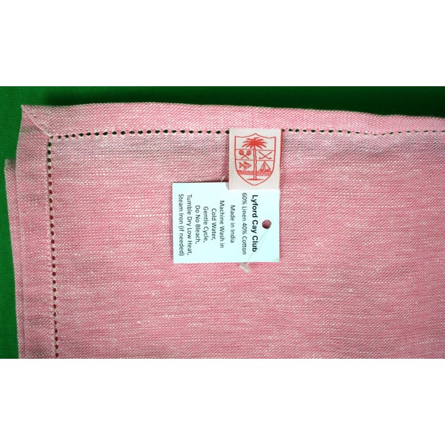 Lyford Cay Club Linen/ Cotton Coral/ Pink Tablecloth For Sale - Image 4 of 4