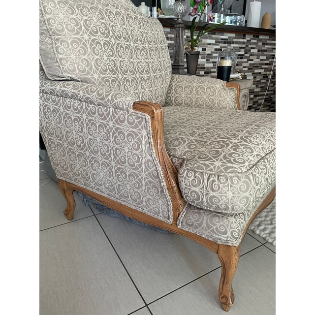 French Provincial Louis XV Oversized Chair For Sale - Image 3 of 9