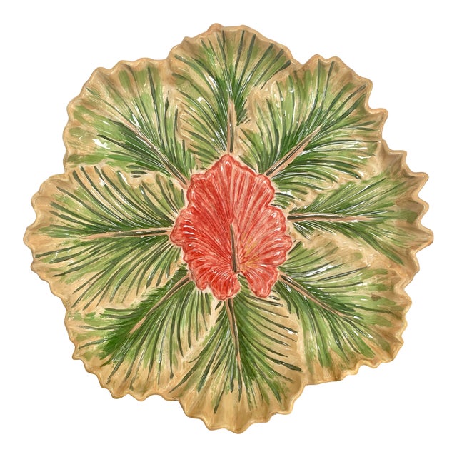 Vintage Majolica Serving Platter For Sale