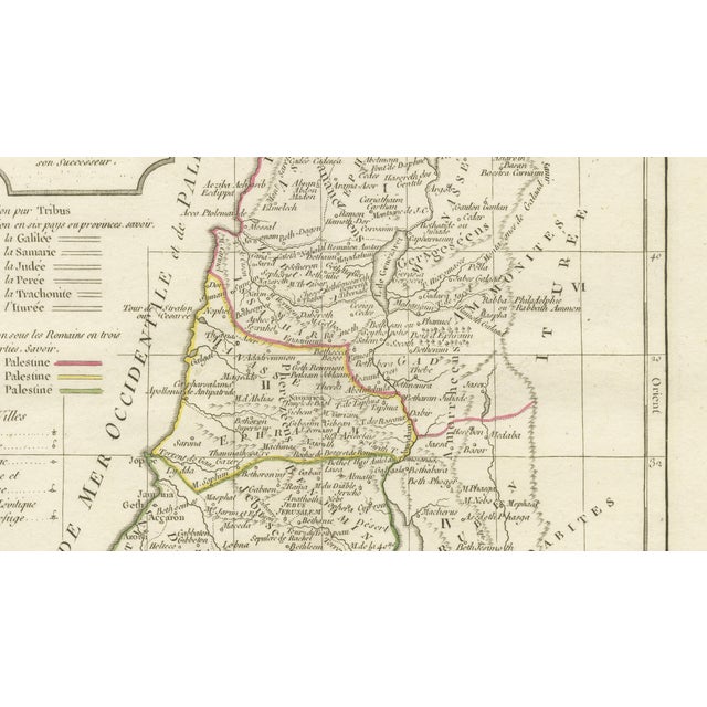 Gold Antique Holy Land Map by Robert De Vaugondy, 1806 For Sale - Image 8 of 11