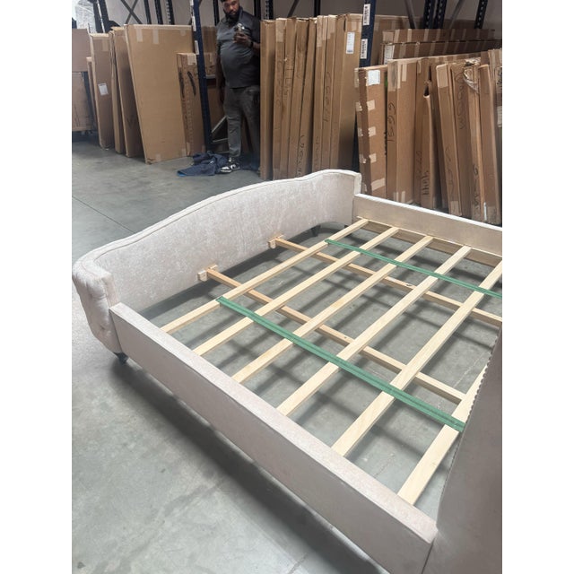 Bridgitte Ivory Mirror Bed by Haute House - King Size For Sale - Image 9 of 12