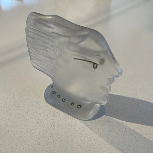 1980s Daum Crystal France Alexandre Fassianos Sculpture Face For Sale In New York - Image 6 of 10