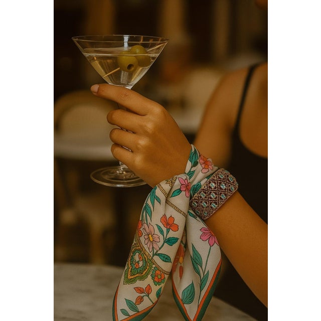 Bochic "Capri" Vintage Blue Topaz & Amethyst Gem & Cuff Set In 18K Gold & Silver For Sale - Image 14 of 18