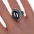 Contemporary sz6 Harald Christian Nielsen for Georg Jensen Silver and Hematite ring 46A For Sale - Image 3 of 6