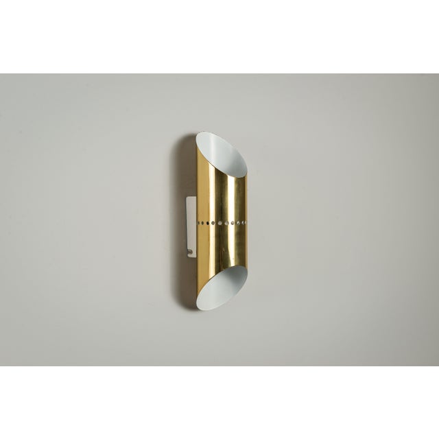 Gold Cylindrical Wall Lamps in Brass with Perforated Shades, 1970s, Set of 2 For Sale - Image 8 of 12