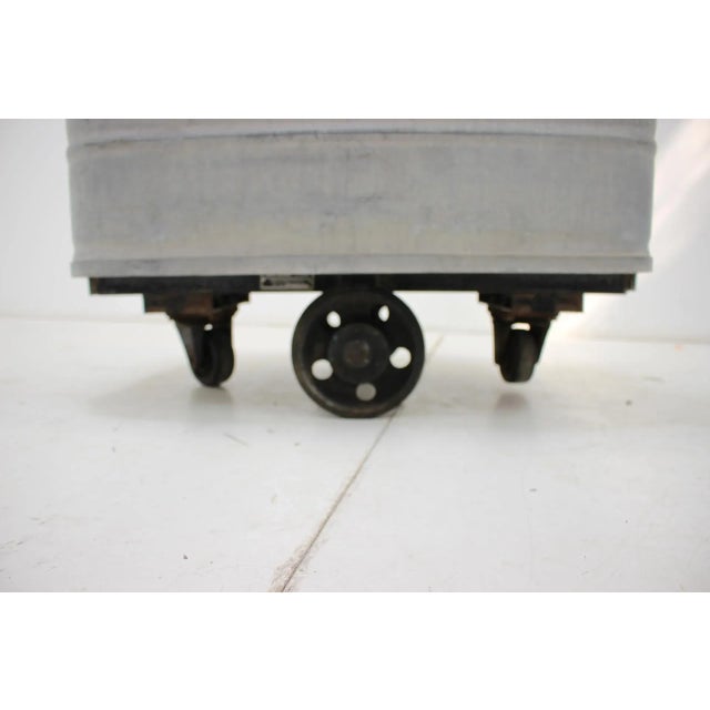 Industrial high quality laundry cart, manufactured by KOVO BZENEC, in the 1950's, Czechoslovakia. Made of metal. Cleaned...