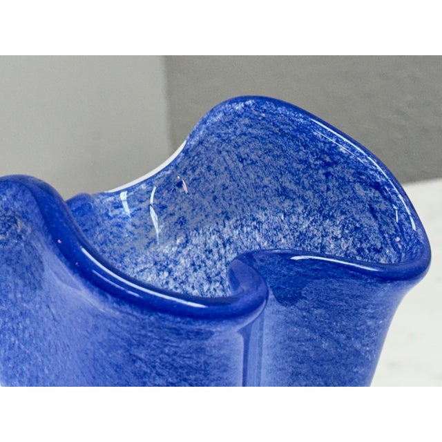 Handblown Cobalt Blue Art Glass Vase, Vintage For Sale In San Francisco - Image 6 of 12