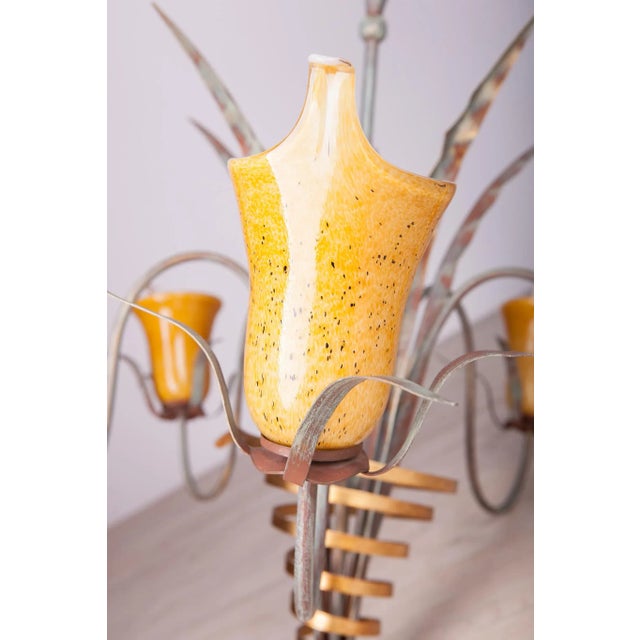 Hollywood Regency Italian Chandelier, 1970s For Sale - Image 9 of 12