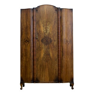 Art Deco Wardrobe in Walnut, 1930s For Sale