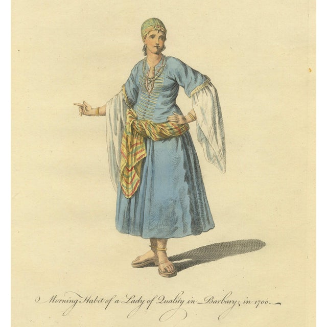 Mid 18th Century European School Artist, Barbary Ladies in Morning and Ceremonial Dress, 1749, Engravings, Set of 2 For Sale - Image 5 of 9