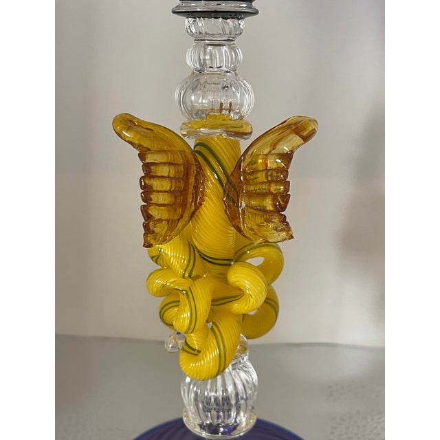 Italian William Gudenrath Hand-Blown Dragon Goblet Signed 2001 For Sale - Image 3 of 4