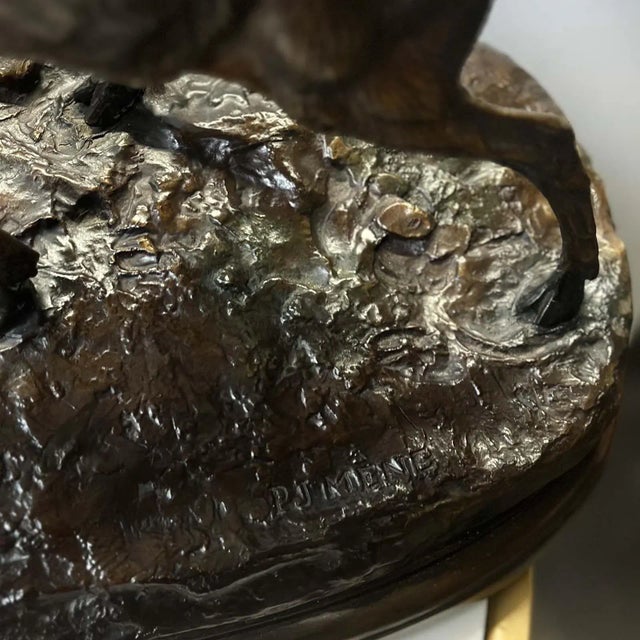 Late 19th Century Sculpture of Two Fighting Elks by p.j. Mêne For Sale In Los Angeles - Image 6 of 6