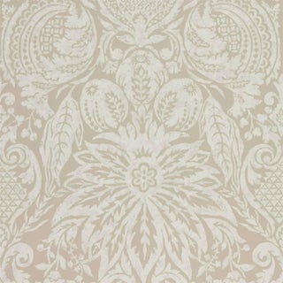 Zoffany Mitford Damask Wallpaper in Stone - a Sample For Sale