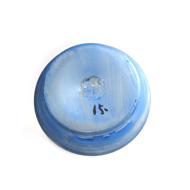 Pair of Victorian Hand-Painted Blue Glass Perfume Bottles With Provenance Note Late 19th Century For Sale - Image 10 of 12