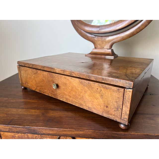 Antique French Walnut Dressing Table Mirror with Drawer, 1890s For Sale - Image 13 of 18
