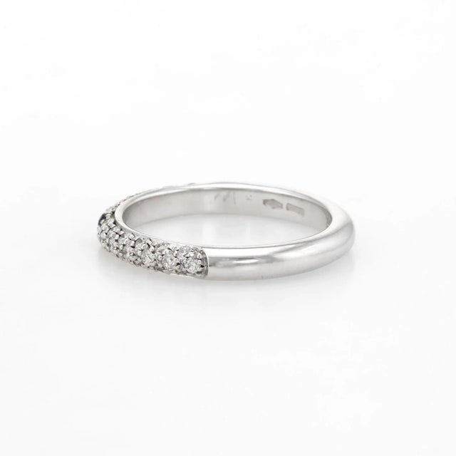 Adolfo Courrier Sapphire Pave Diamond Stacking Ring 18 Karat Gold Jewelry size 5.5 For Sale - Image 4 of 7