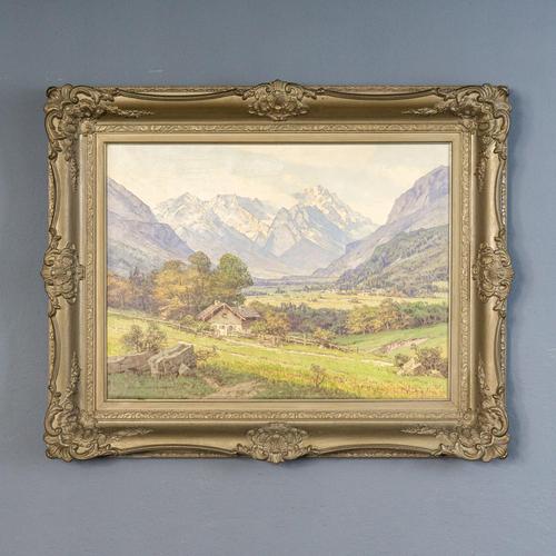 Alpine Scenes, Oil on Canvas, Framed For Sale - Image 17 of 17