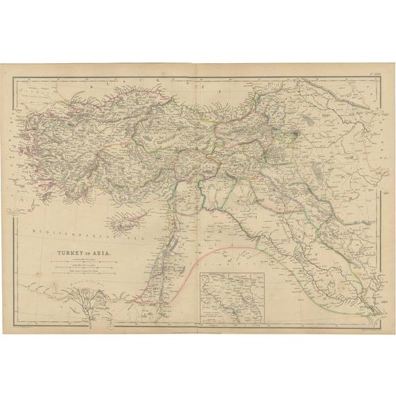 Map of Turkey in Asia with Mosul Environs and Assyrian Ruins Inset, 1859 For Sale - Image 6 of 6