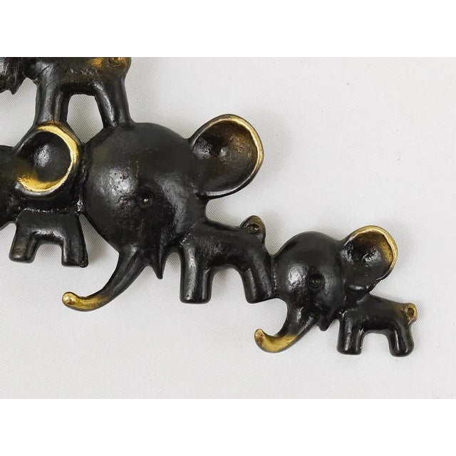 Brass Elephant Key Hanger attributed to Walter Bosse for Hertha Baller, Austria, 1950s For Sale - Image 6 of 9