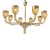 Modernist Gold Murano Glass and Brass 8 Light Chandelier For Sale