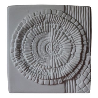 Vintage German Vase with Fossil Design in Biscuit Porcelain from AK Kaiser, 1960s For Sale