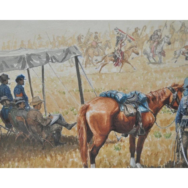 Tom Scarborough "Peace Treaty" Watercolor c.1970s For Sale - Image 4 of 8