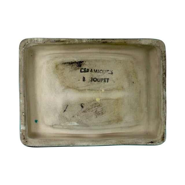 Vintage Hotel Vendome Paris Green Ceramic Ashtray Catchall Dish France For Sale - Image 9 of 10