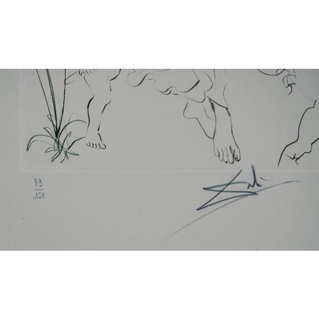 1970s 1970s Dali Autumn Hand Signed Numbered Etching Surrealism Rare Art For Sale - Image 5 of 5