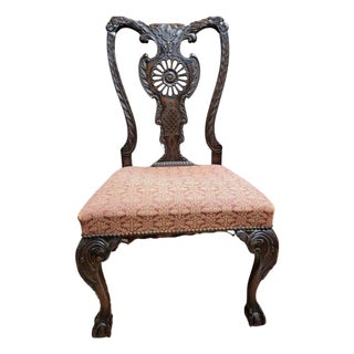 Late 19th Century A Single Chippendale Style Mahogany Side Chair For Sale