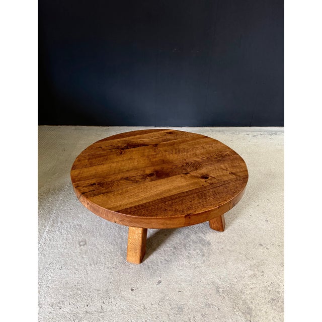 Wood Brutalist Oak Coffee Table, Belgium, 1960s For Sale - Image 7 of 18