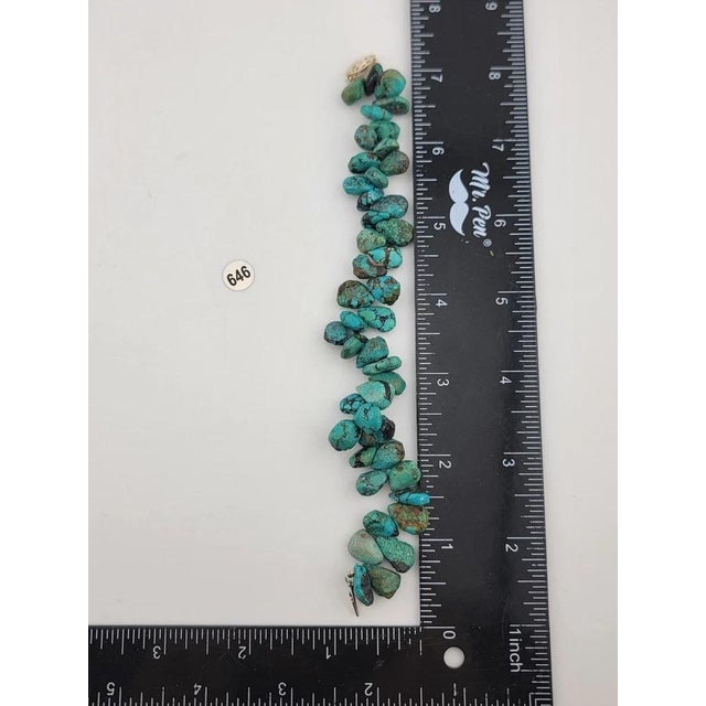Contemporary Vintage Gorgeous all natural chunks of Turquoise Nuggets Bracelet. 7 Inch Long. For Sale - Image 3 of 11