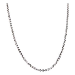 Chopard 18k White Gold 3.5mm Rolo Link Chain 16.75" Long For Sale