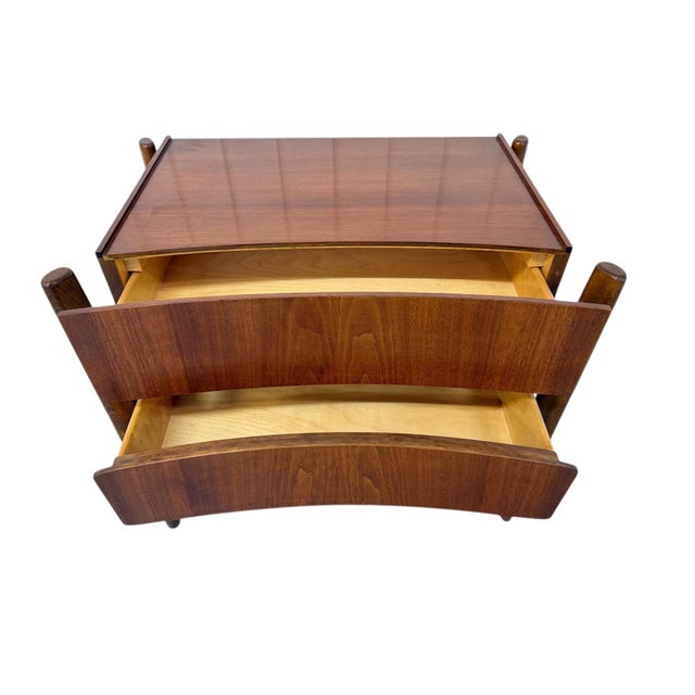 Wood Mid-Century Swedish Modern William Hinn Sculptural Walnut Nightstands - Set of 2 For Sale - Image 7 of 9