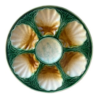 Salins French Majolica Oyster Plate, c.1890 For Sale