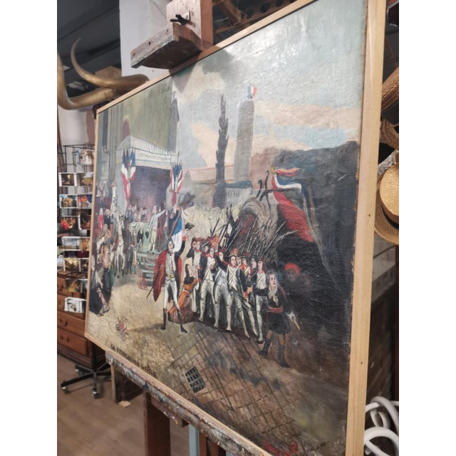 Beautiful, generously sized painting, a reproduction dating from 1896 of an existing work depicting the French Revolution...