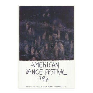 1997 Jennifer Bartlett 'American Dance Festival 1997' Abstract Purple & Blue Offset Lithograph For Sale