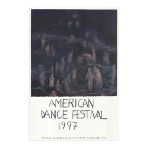 1997 Jennifer Bartlett 'American Dance Festival 1997' Abstract Purple & Blue Offset Lithograph