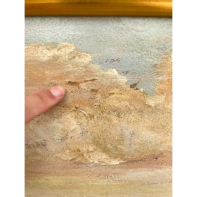 Blue Original Signed Farm Rustic Landscape Framed Painting by Ruby Dobesh For Sale - Image 8 of 12