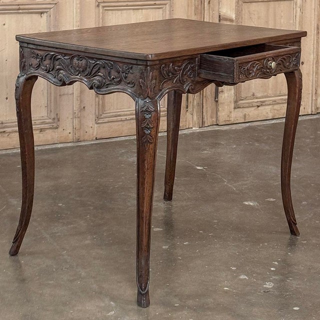 18th Century Liégeois Louis XV Hand Carved Oak End Table For Sale - Image 13 of 18
