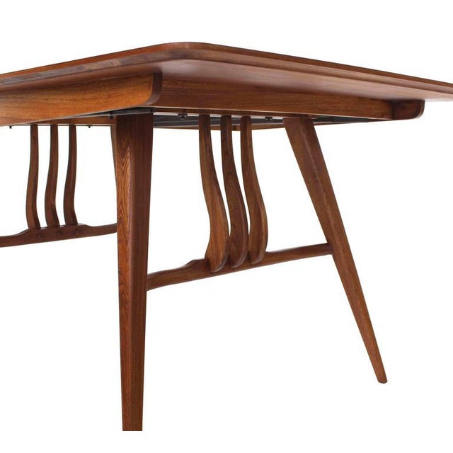 Mid-Century Modern Walnut Sculptured Base Dining Table ...