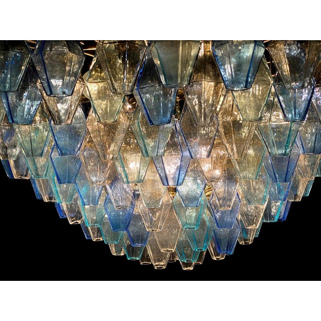 Sapphire Colored Murano Glass Poliedri Chandelier For Sale - Image 14 of 15