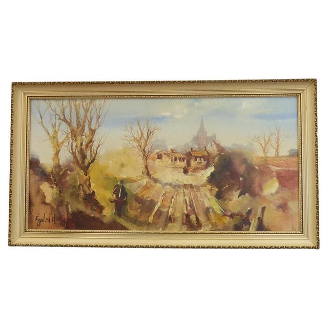 Jorge Aguilar-Agon, Landscape Composition, 1960, Oil Painting on Canvas, Framed For Sale - Image 17 of 17