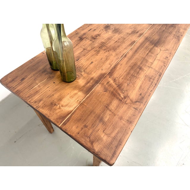 Pine Farmhouse Table with Tapered Legs, 1950s For Sale - Image 16 of 18