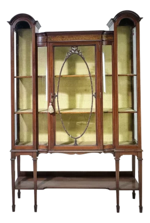 1930s Edwardian Style Mahogany China Display Cabinet