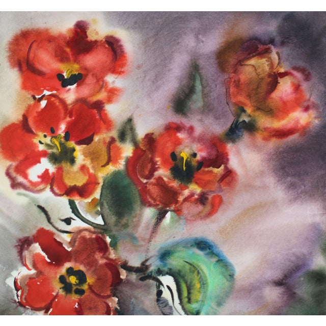 Dzidra Bauma, Tulips, 1984, Watercolor For Sale - Image 6 of 6