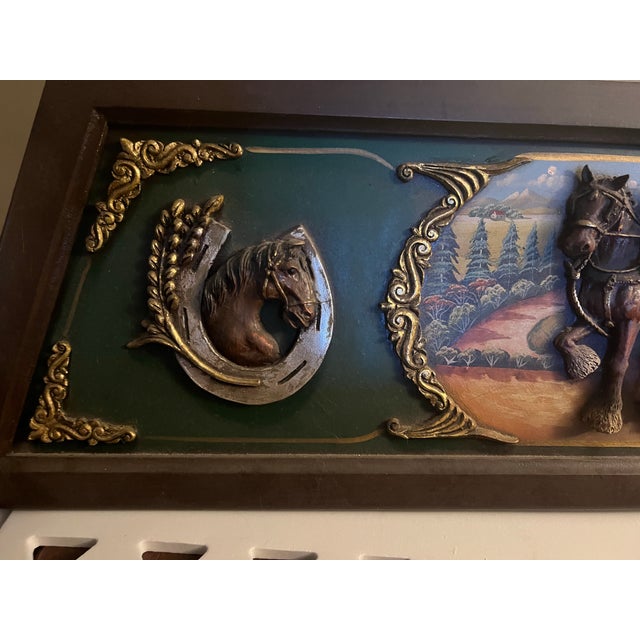 Vintage Very Rare Budweiser Pool Table light with a detailed 3 dimensional Clydesdale team on both sides and pool 9 ball...